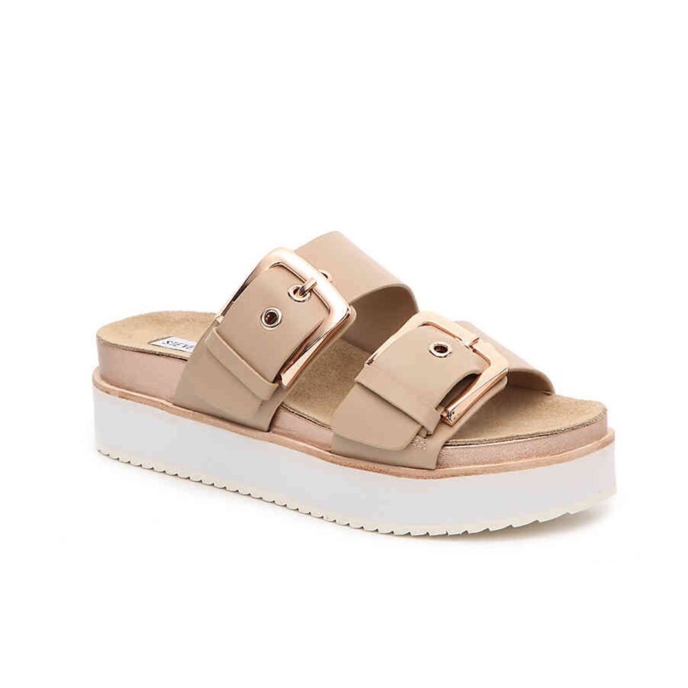 STEVE MADDEN Beige/Rose Gold Slide Sandal Size 6